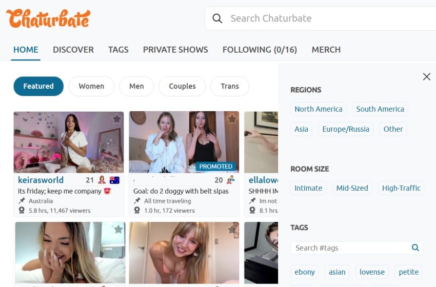 Use filters to find your preferred broadcasters how to filter models on Chaturbate