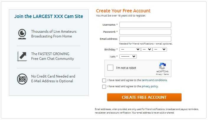 steps for creating a free account