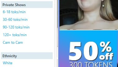 You can sort the models by price private shows price ranges