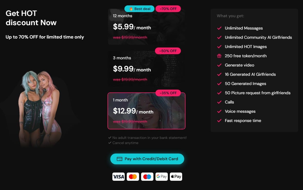 cuties ai monthly pricing 